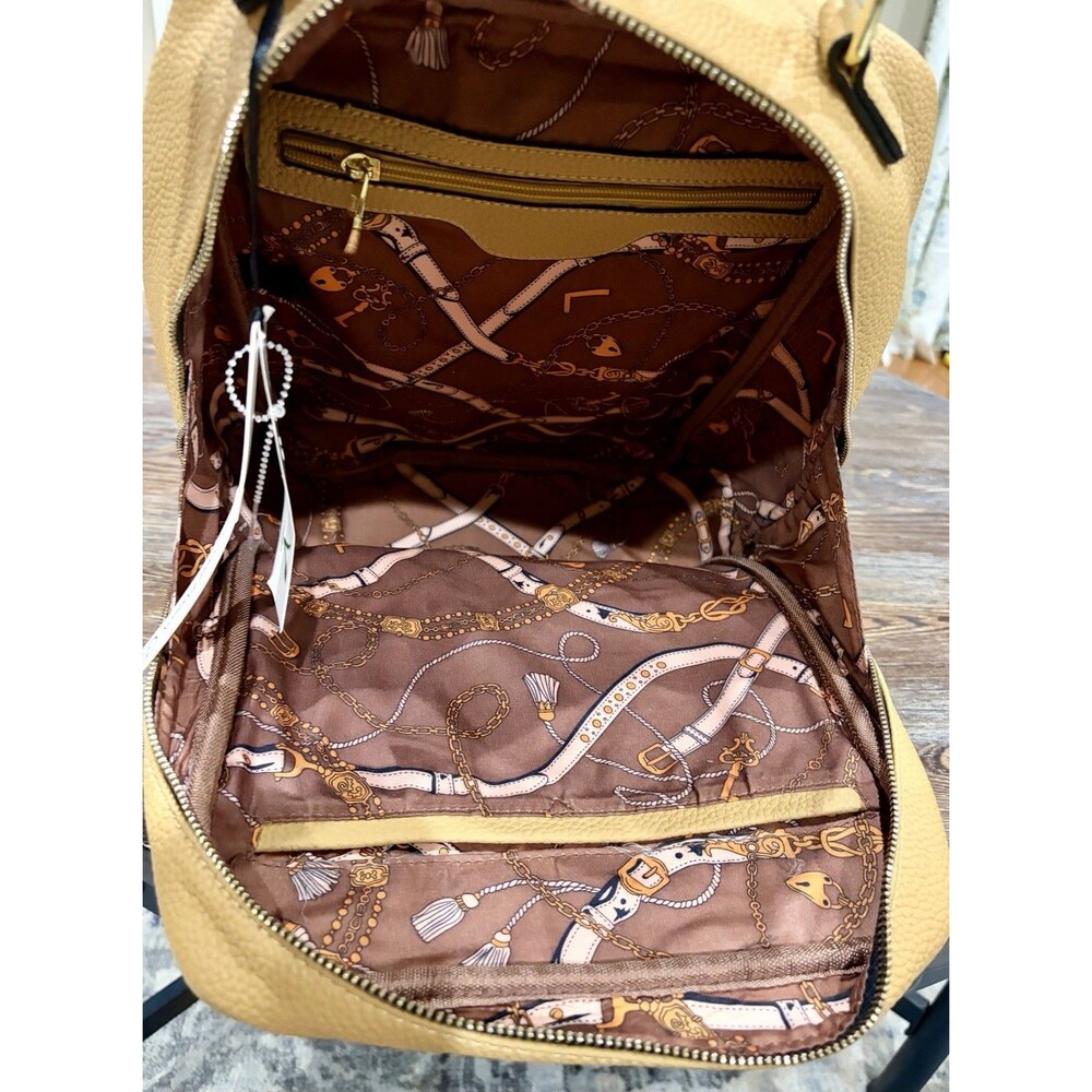 La Terre Golden Tan Vegan Leather Backpack Purse - NWT - Picture 6 of 15